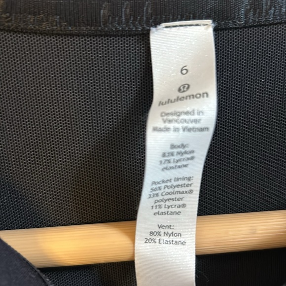 Like New! Lululemon Zip Up Performance Jacket, Black Striped - Picture 3 of 7